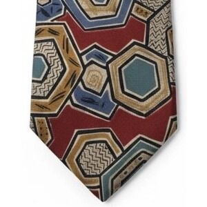Vintage Christian Dior Monsieur Silk Tie Geometric Made in USA